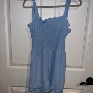 Elegant Light Blue Ruffle Romper